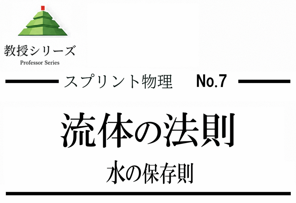 スプリント物理 No.7 流体力学の入口 ── ベルヌーイの定理を「エネルギー保存」で読む